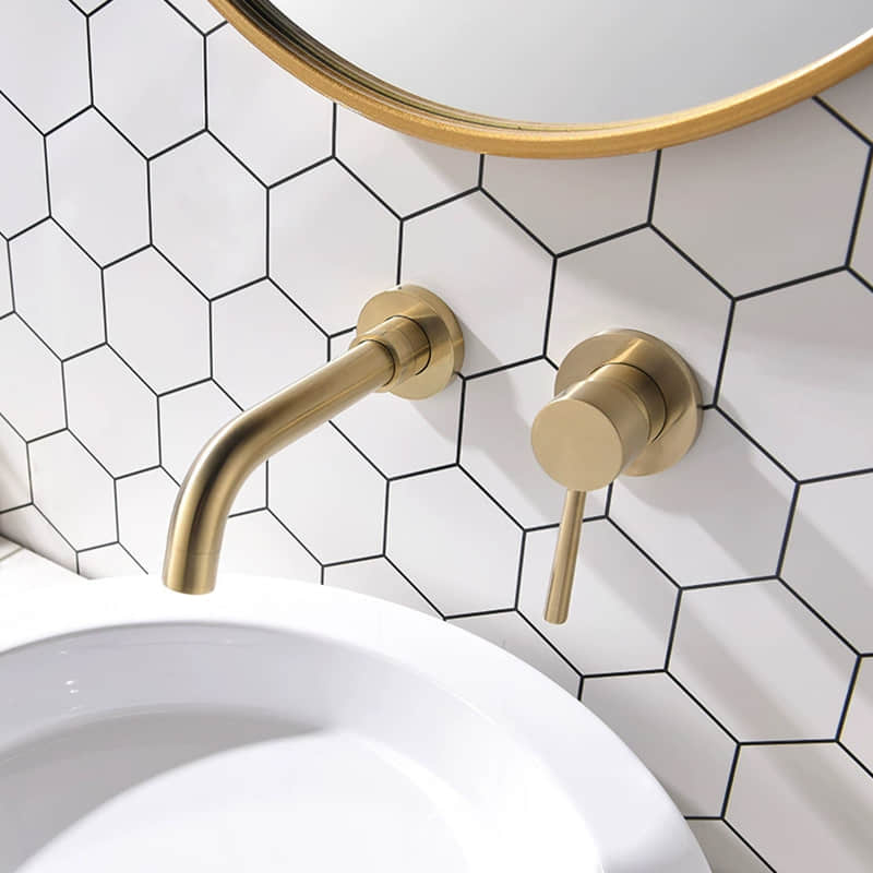 FVB-288 Modern Chrome Plated Brass Single Lever Handle Wall Mount Bathroom Basin Faucet