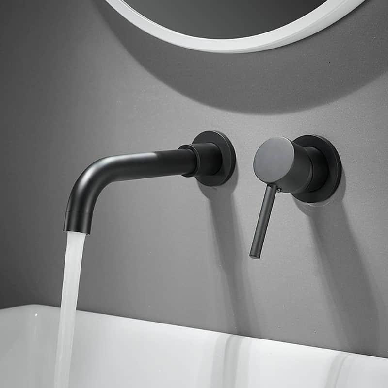 FVB-288 Modern Chrome Plated Brass Single Lever Handle Wall Mount Bathroom Basin Faucet