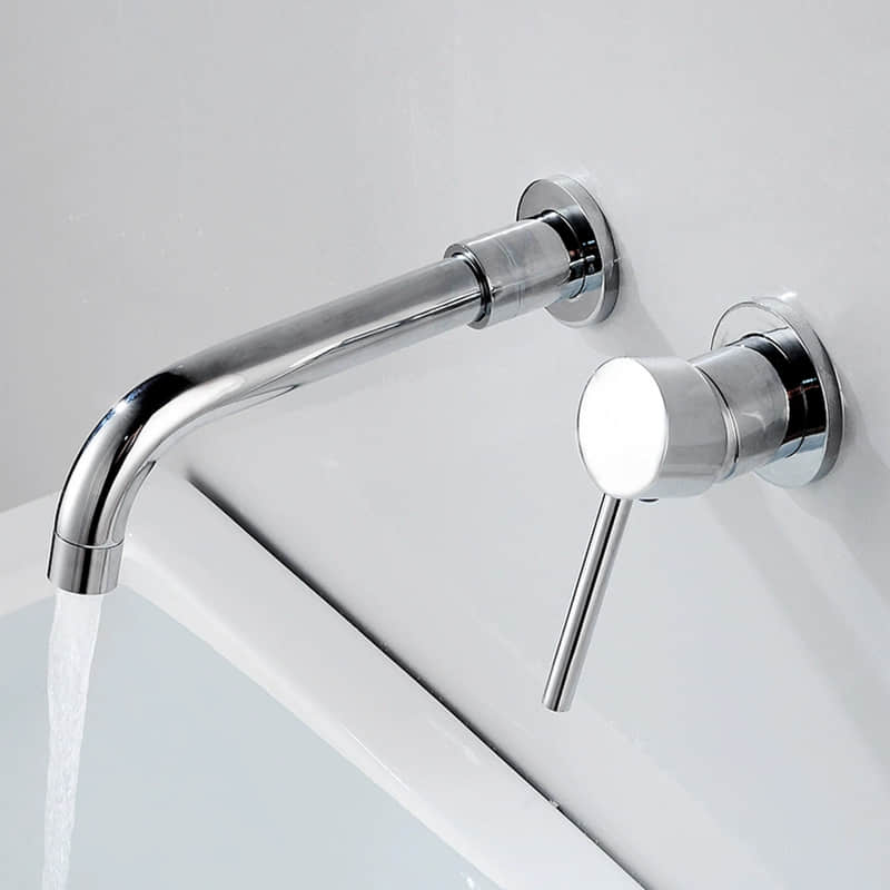 FVB-288 Modern Chrome Plated Brass Single Lever Handle Wall Mount Bathroom Basin Faucet