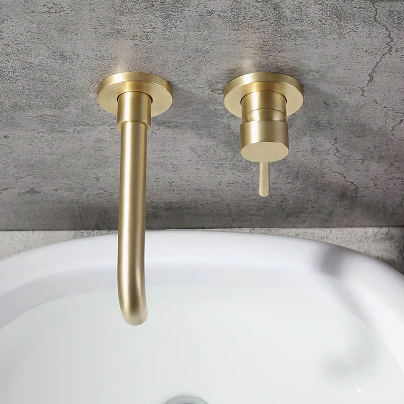 FVB-288 Modern Chrome Plated Brass Single Lever Handle Wall Mount Bathroom Basin Faucet