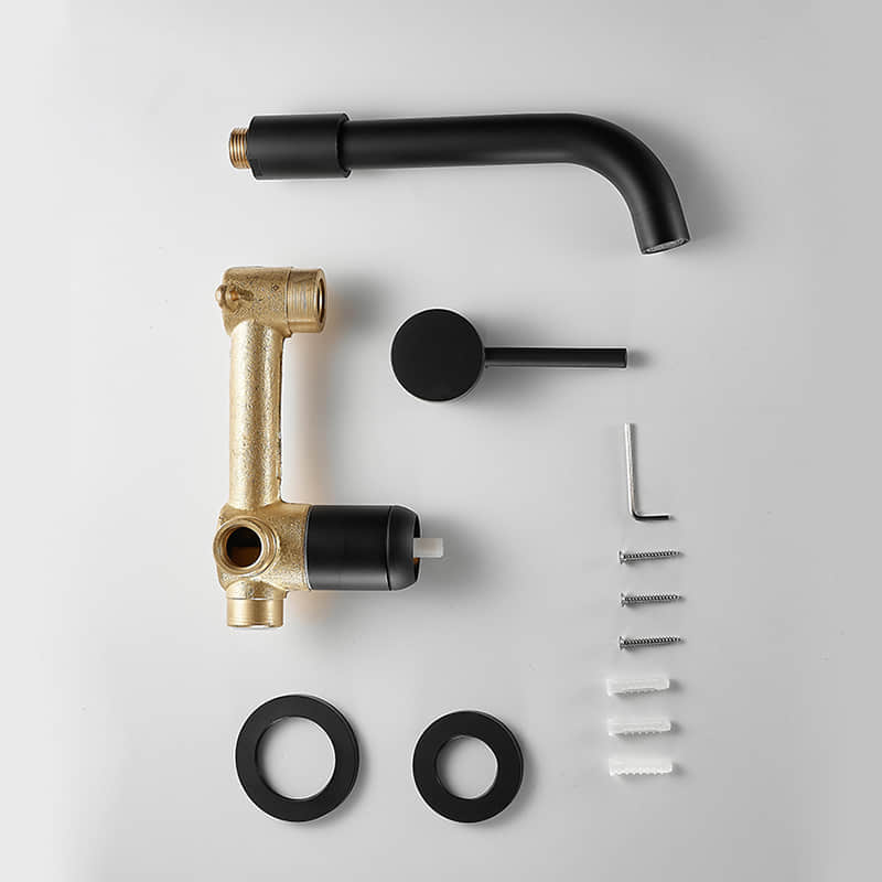 FVB-288 Modern Chrome Plated Brass Single Lever Handle Wall Mount Bathroom Basin Faucet