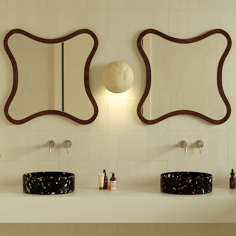 MX006-1 A Round Premium Terrazzo Basin Exuding Charm