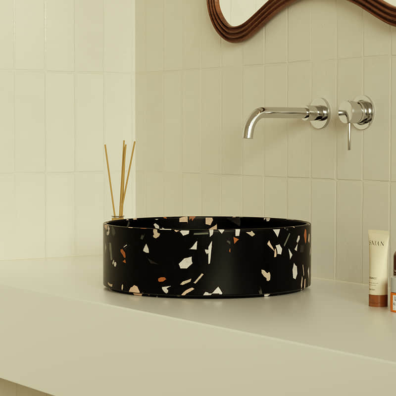 MX006-1 A Round Premium Terrazzo Basin Exuding Charm