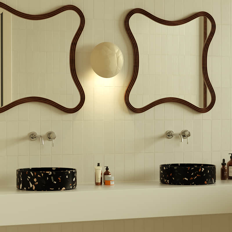 MX006-1 A Round Premium Terrazzo Basin Exuding Charm