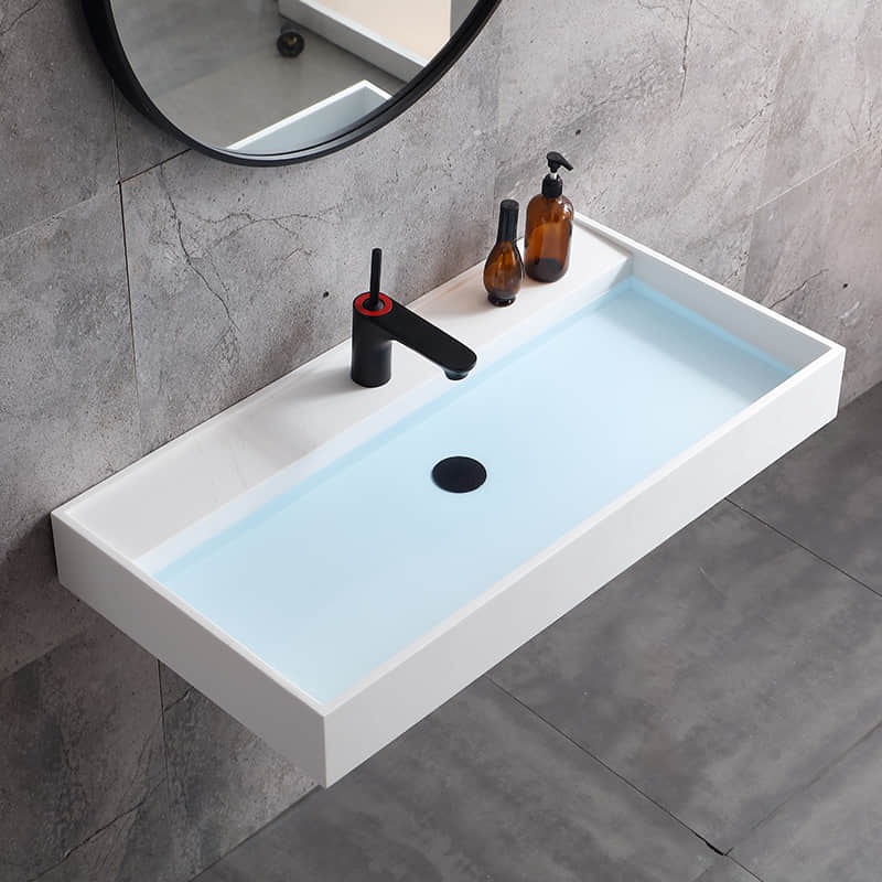 ABN0253 Wall Mounted Rectangular Artificial Stone Wash Basin