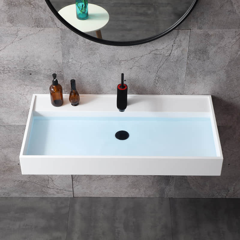 ABN0253 Wall Mounted Rectangular Artificial Stone Wash Basin