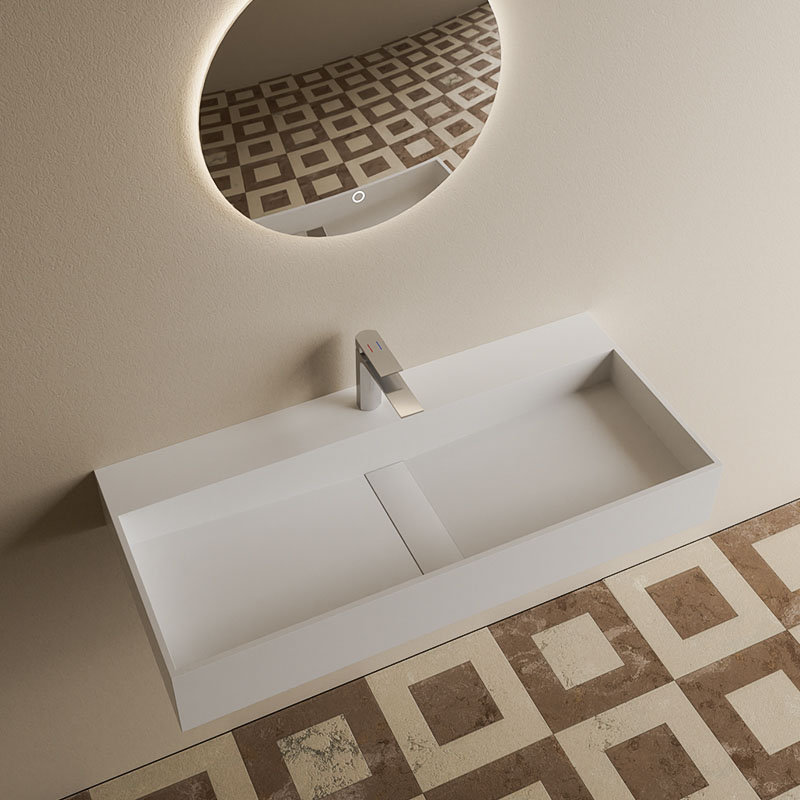 DB9002 Wall Mounted Rectangular Acrylic Wash Basin