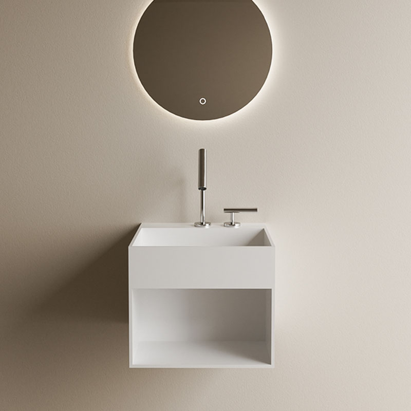 DB9005 Wall - Mounted Acrylic Sink with Storage Compartments