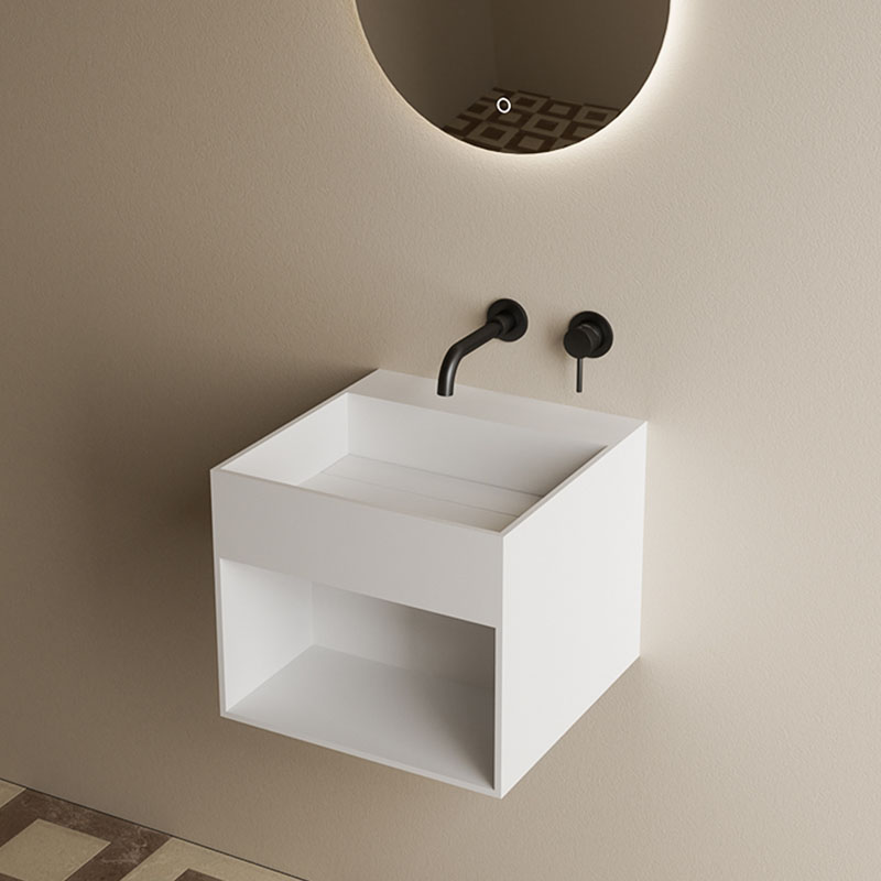 DB9005 Wall - Mounted Acrylic Sink with Storage Compartments