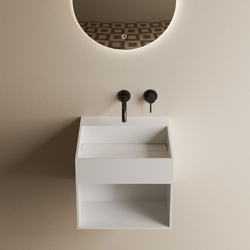 DB9005 Wall - Mounted Acrylic Sink with Storage Compartments