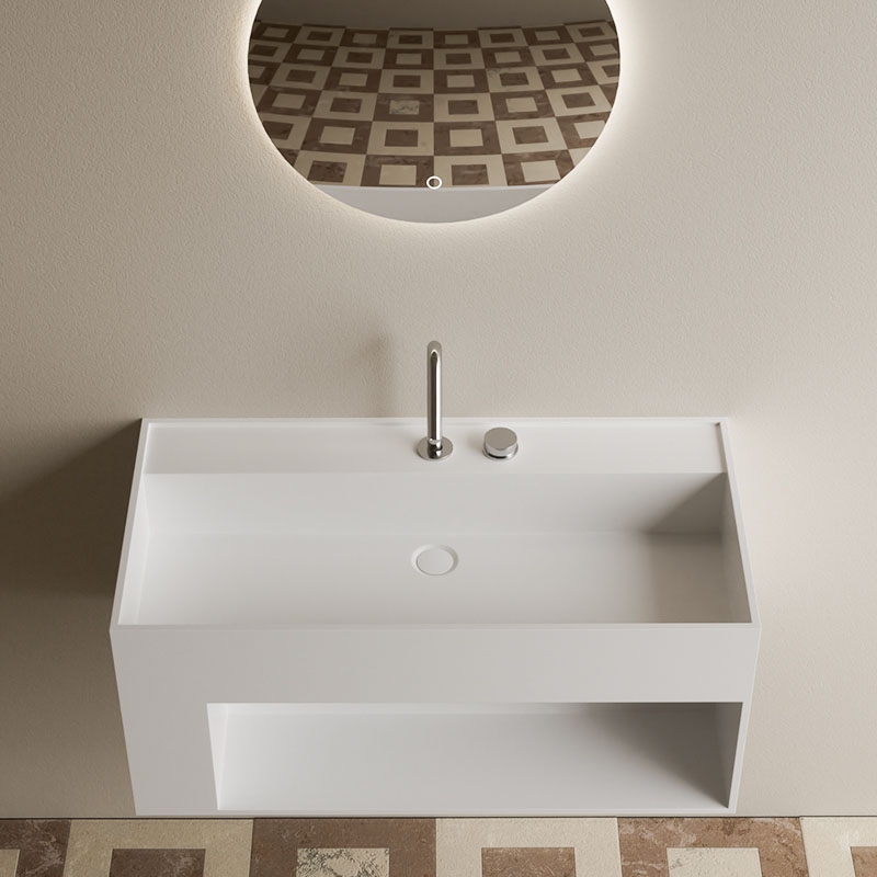 DB9008 Premium Wall-Mounted PMMA Basin with Storage