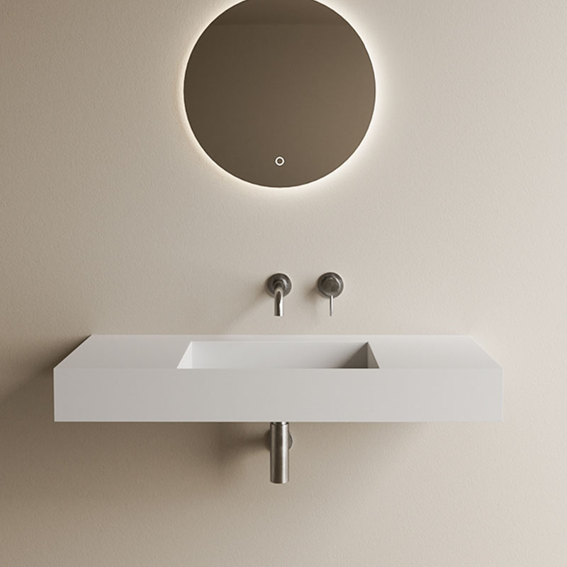 DB9010 Premium Wall-Mount/Countertop PMMA Washbasin with Slope Drainage