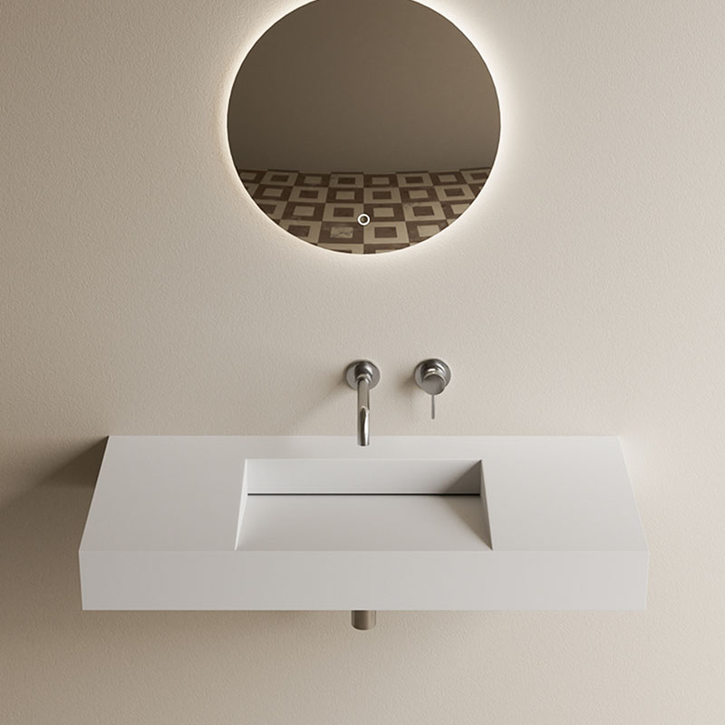 DB9010 Premium Wall-Mount/Countertop PMMA Washbasin with Slope Drainage
