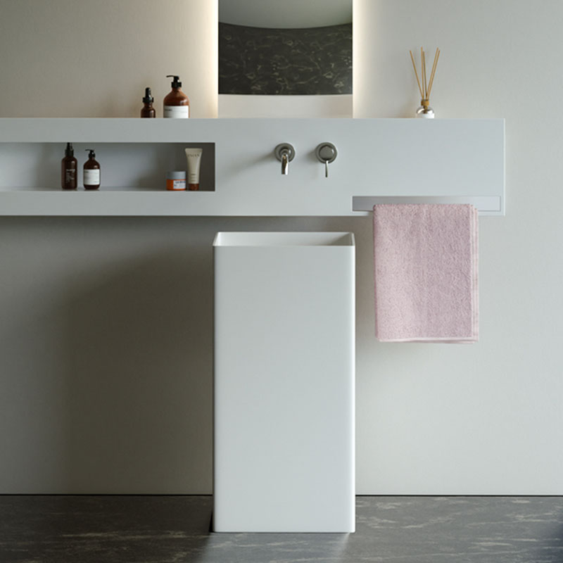 DB6616 Modern Freestanding Pedestal Basin in Pure Acrylic