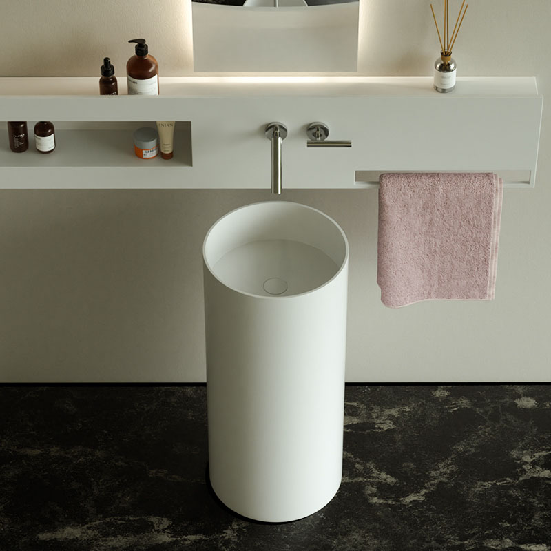 DB6620 Modern Freestanding Pedestal Basin in Pure Acrylic