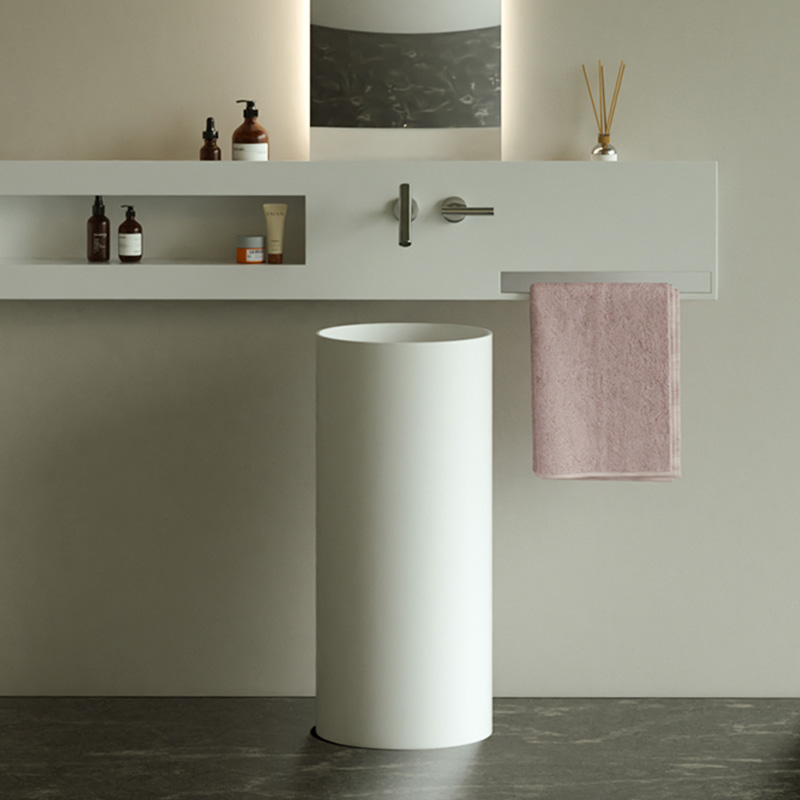 DB6620 Modern Freestanding Pedestal Basin in Pure Acrylic