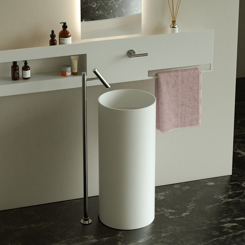 DB6620 Modern Freestanding Pedestal Basin in Pure Acrylic