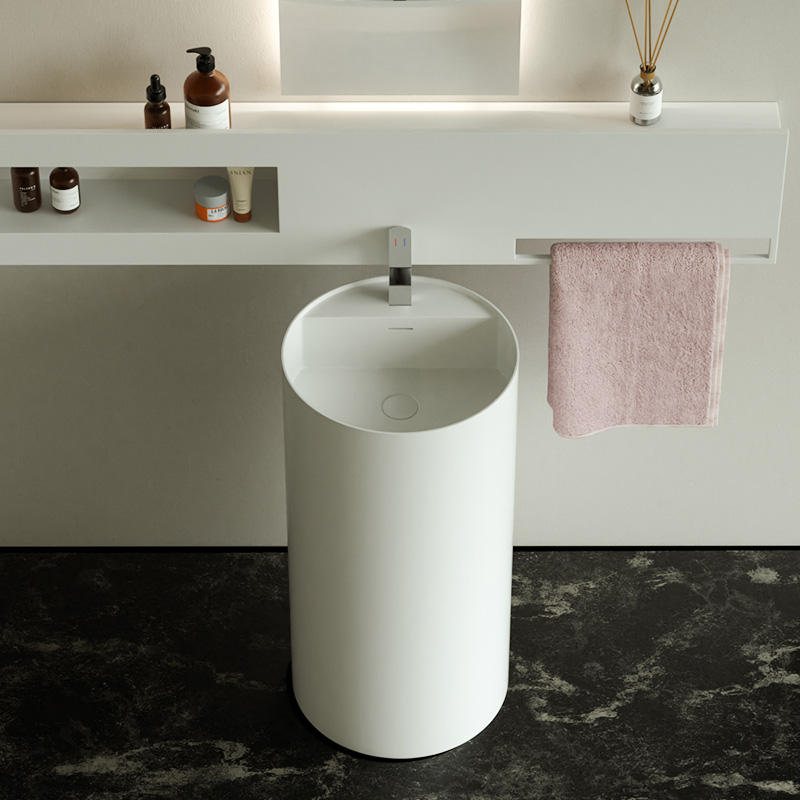 DB6508 Round Freestanding Pedestal Washbasin: A Blend of Style and Practicality
