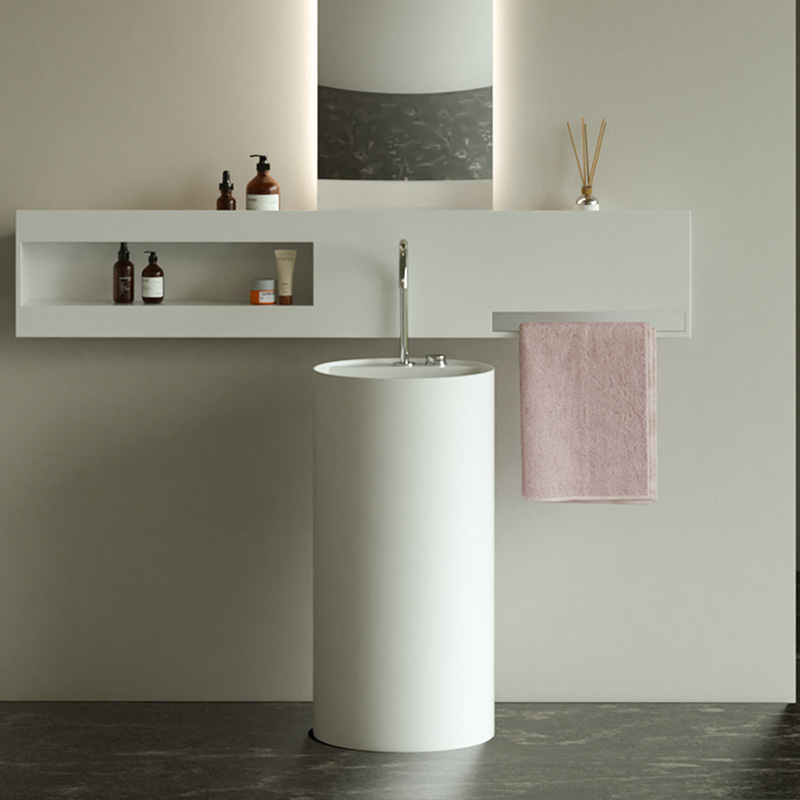 DB6508 Round Freestanding Pedestal Washbasin: A Blend of Style and Practicality