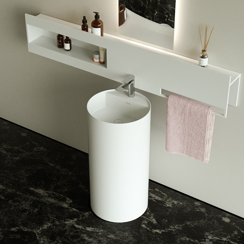 DB6508 Round Freestanding Pedestal Washbasin: A Blend of Style and Practicality