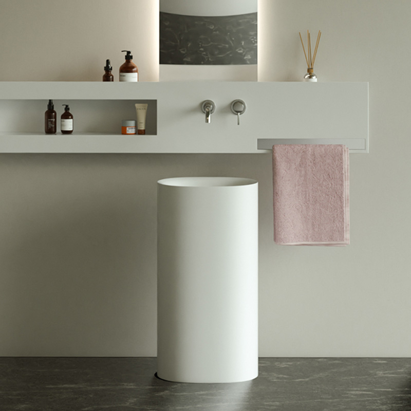 DB6622 Oval Freestanding Pedestal Washbasin