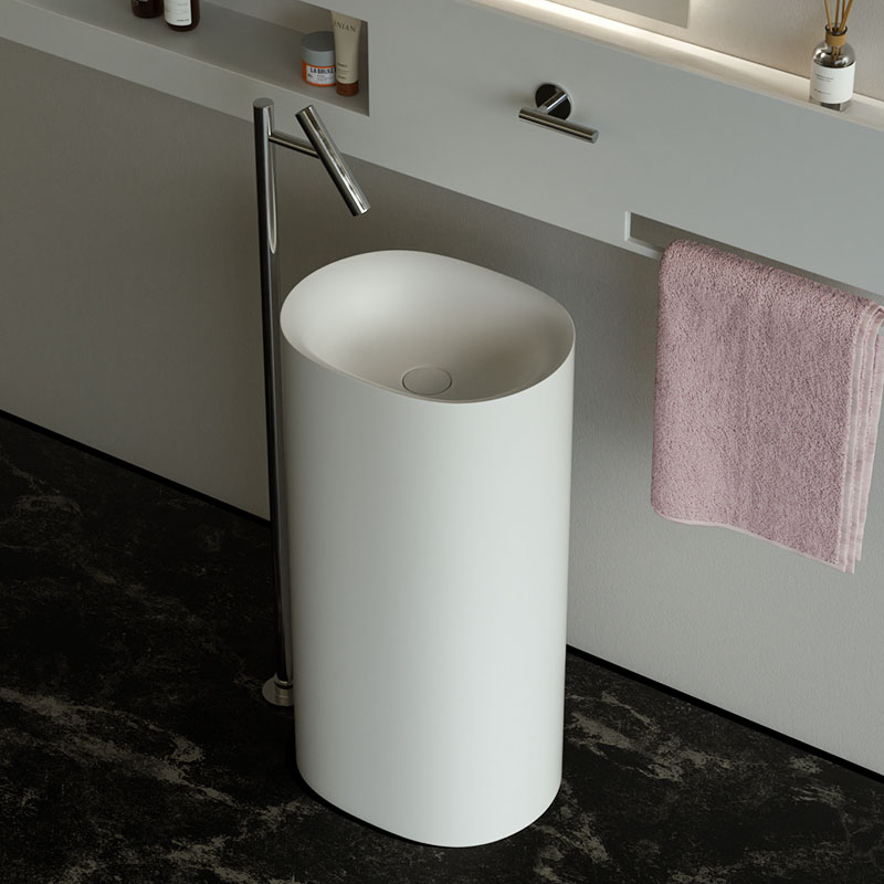 DB6622 Oval Freestanding Pedestal Washbasin