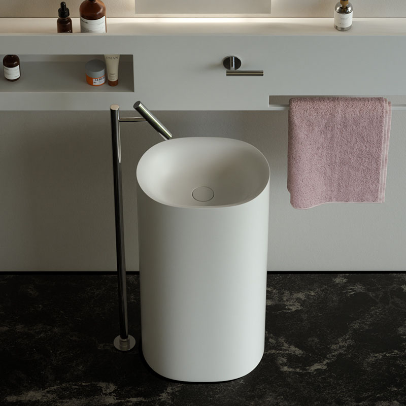 DB6622 Oval Freestanding Pedestal Washbasin