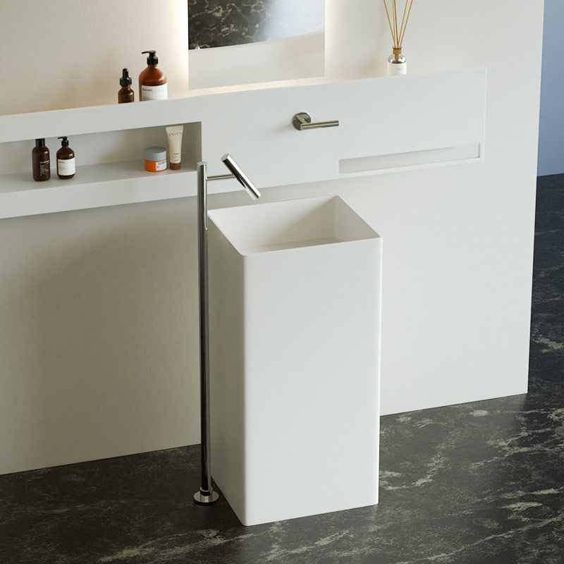 DB6616 Modern Freestanding Pedestal Basin in Pure Acrylic