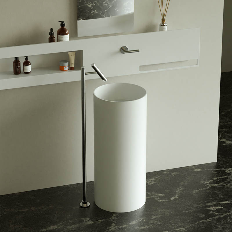 DB6620 Modern Freestanding Pedestal Basin in Pure Acrylic