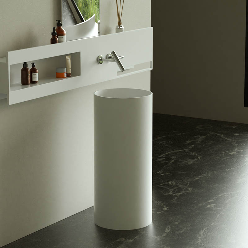 DB6620 Modern Freestanding Pedestal Basin in Pure Acrylic
