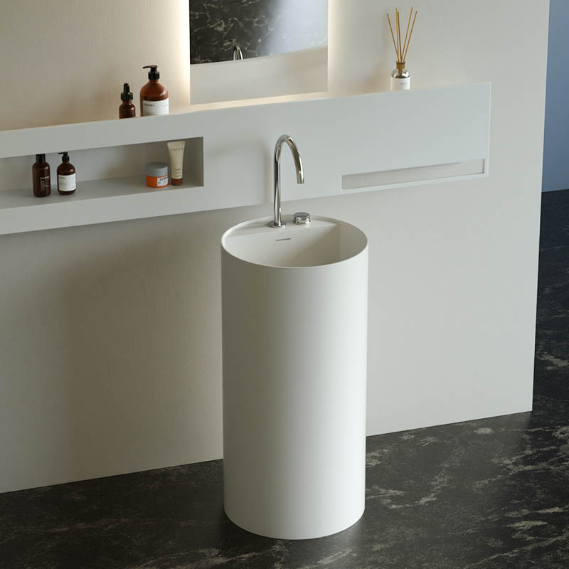 DB6508 Round Freestanding Pedestal Washbasin: A Blend of Style and Practicality