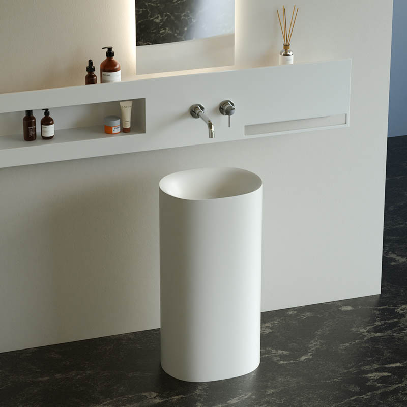 DB6622 Oval Freestanding Pedestal Washbasin