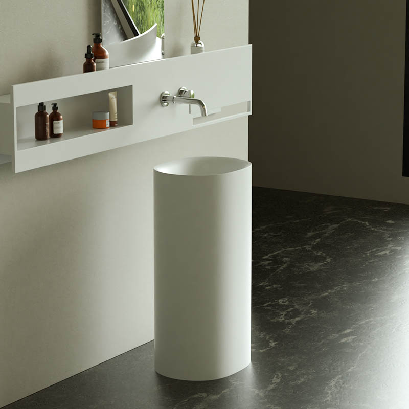DB6622 Oval Freestanding Pedestal Washbasin