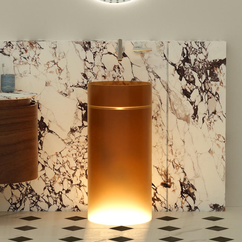 DB1162 Cylindrical Transparent Resin Pedestal Basin