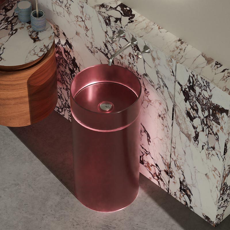 DB1162 Cylindrical Transparent Resin Pedestal Basin