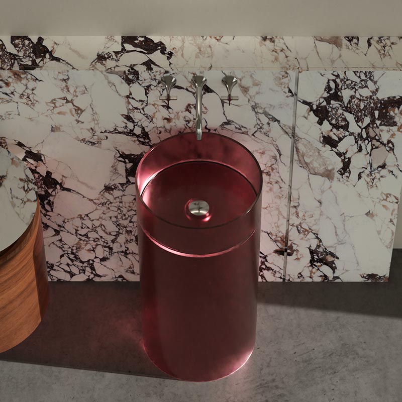 DB1162 Cylindrical Transparent Resin Pedestal Basin