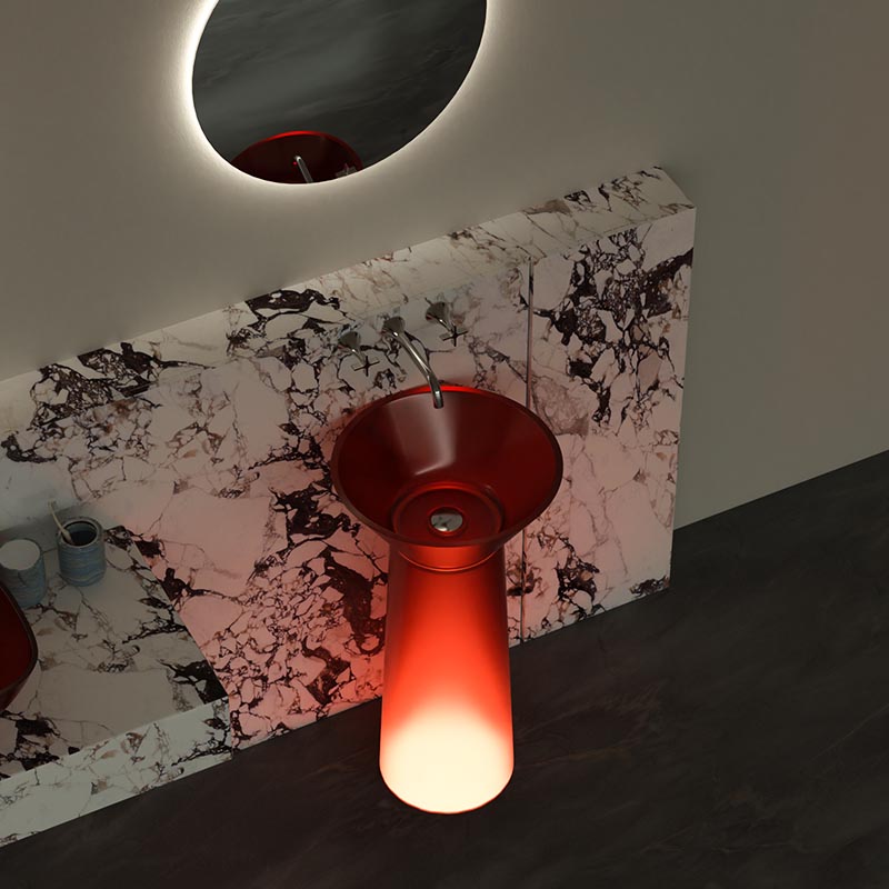 DB6628 Hourglass Translucent Resin Pedestal Basin – Timeless Flow Design