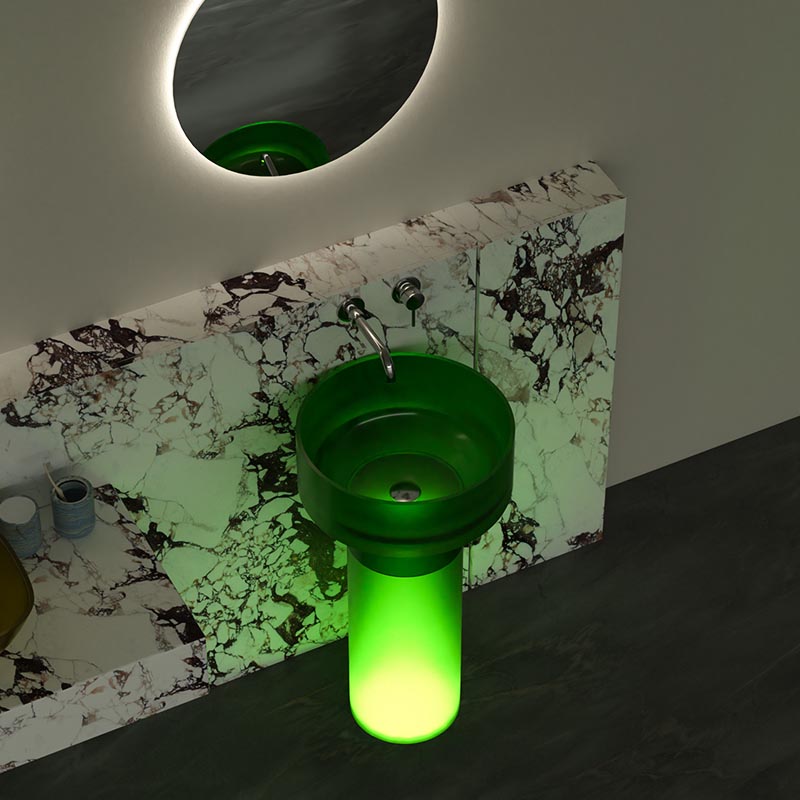 DB6630 Modern Layered Resin Pedestal Basin