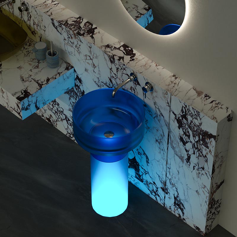 DB6630 Modern Layered Resin Pedestal Basin