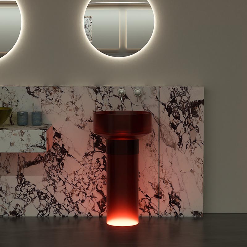 DB6630 Modern Layered Resin Pedestal Basin