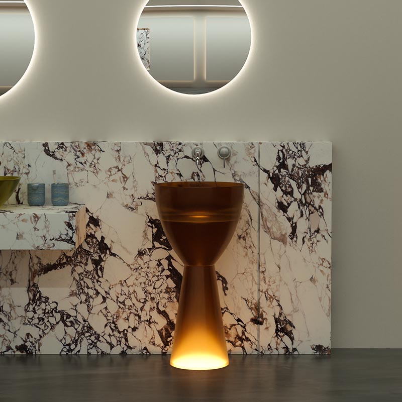 DB1164 Hourglass Translucent Resin Pedestal Basin – Timeless Flow Design