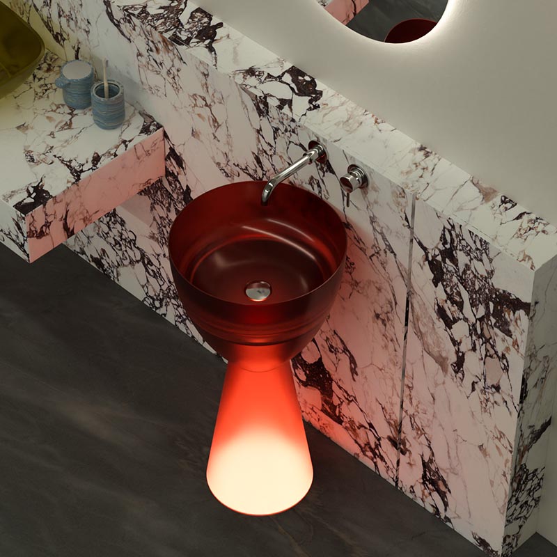 DB1164 Hourglass Translucent Resin Pedestal Basin – Timeless Flow Design