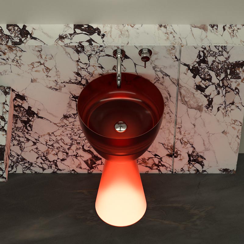 DB1164 Hourglass Translucent Resin Pedestal Basin – Timeless Flow Design