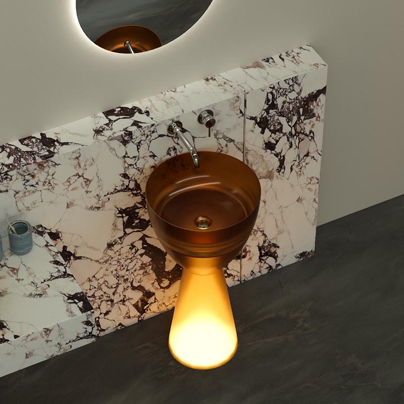 DB1164 Hourglass Translucent Resin Pedestal Basin – Timeless Flow Design