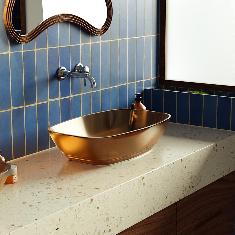 DB2246 Modern Transparent Resin Countertop Basin – Customizable Colors