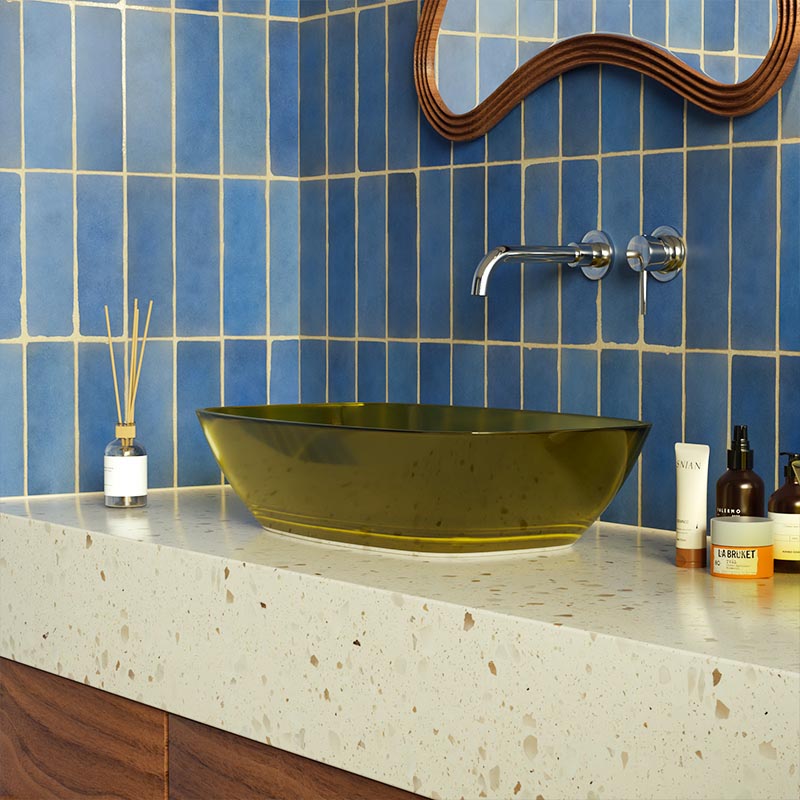 DB2246 Modern Transparent Resin Countertop Basin – Customizable Colors