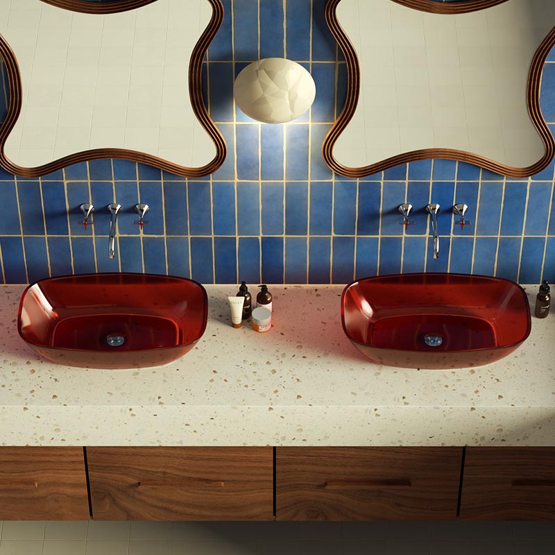 DB2246 Modern Transparent Resin Countertop Basin – Customizable Colors