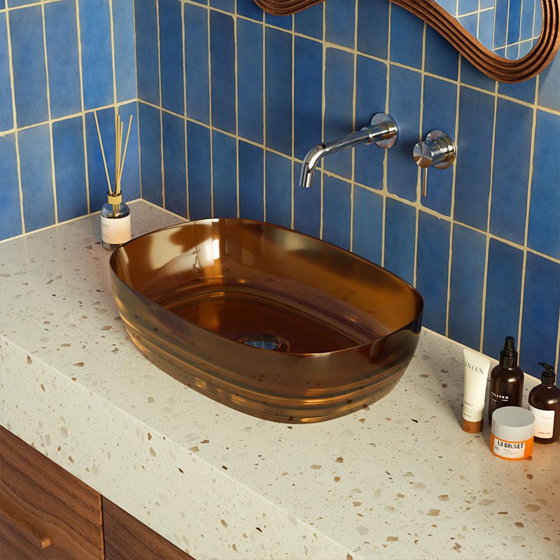 DB2268 Easy-Clean Resin Countertop Basin - Light-Diffusing