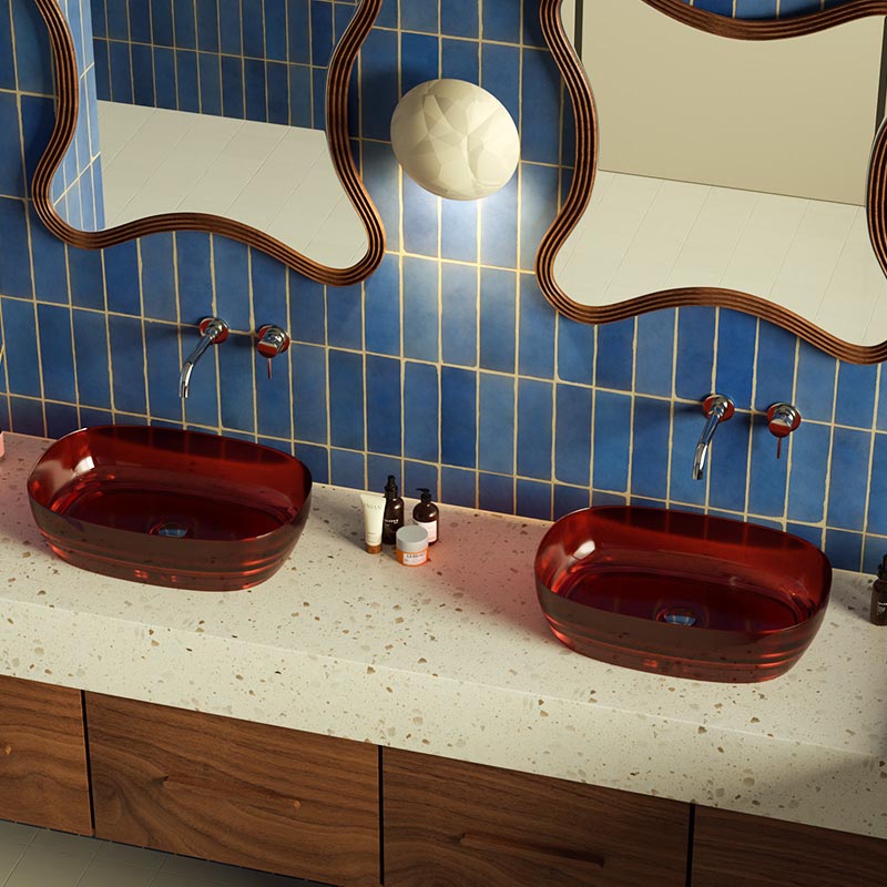 DB2268 Easy-Clean Resin Countertop Basin - Light-Diffusing