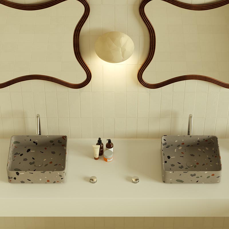 MX001-2 Handmade Terrazzo Sink for Luxury Spaces
